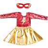 Super Hero Lightning Bolt Costume Set - Red & Gold Long Sleeve - Costumes - 1 - thumbnail