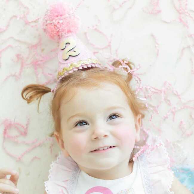 Glitter Fabric Birthdy Party Hat, Pink-Medium