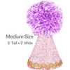 Glitter Fabric Birthday Party Hat, Lilac/Pink - Medium - Costumes - 4