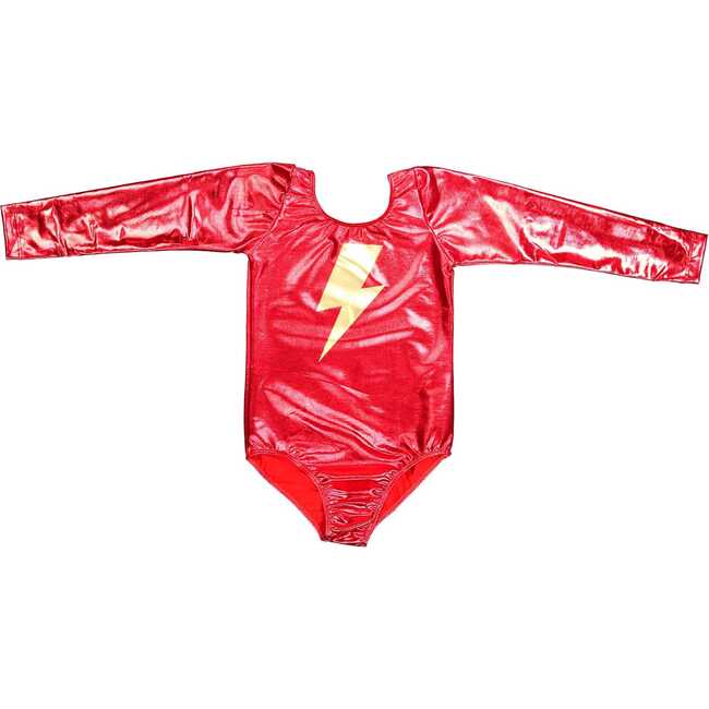 Super Hero Lightning Bolt Costume Set - Red & Gold Long Sleeve - Costumes - 5