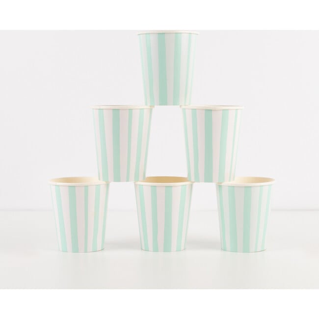 Mint Stripe Cups - Drinkware - 2