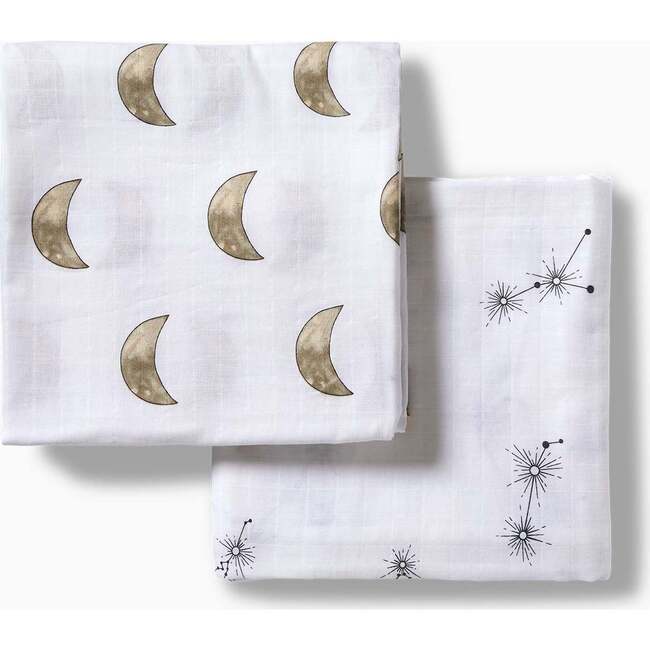 Swaddle Blanket 2PK Constellation & Moon, White