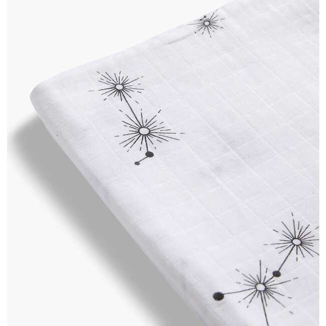 Organic Cotton Muslin Swaddle Blanket, Constellations White - Swaddles - 4