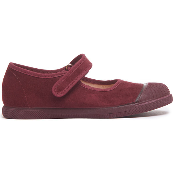 Suede Mary Jane Captoe Sneakers, Burgundy - Sneakers - 1