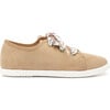 Floral Laced Sneakers, Camel - Sneakers - 1 - thumbnail