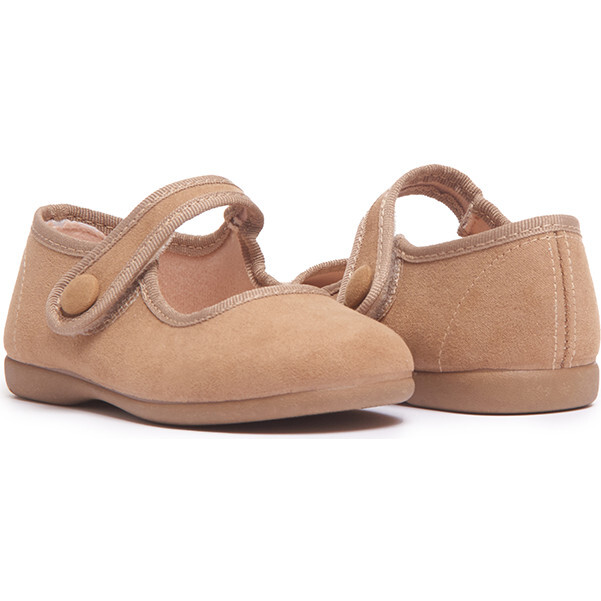 Suede Spectator Mary Janes, Camel