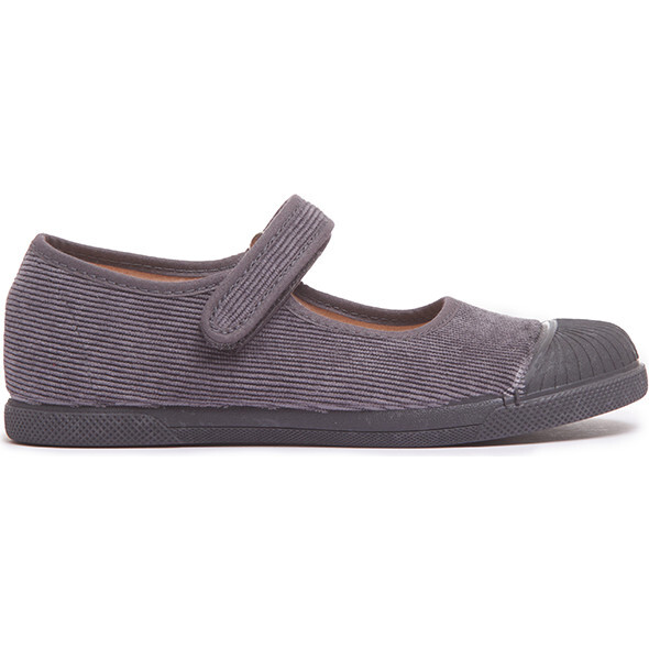 Corduroy Mary Jane Captoe Sneakers, Grey