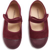 Suede Mary Jane Captoe Sneakers, Burgundy - Sneakers - 4 - thumbnail