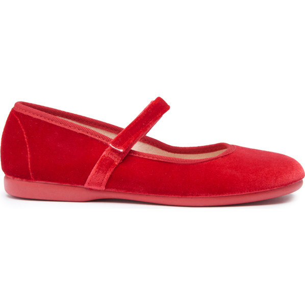 Classic Velvet Mary Janes, Red - Mary Janes - 1