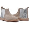 Glitter & Suede Chelsea Boots, Taupe - Boots - 2