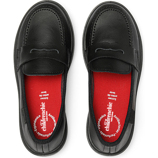 School Treated Leather Loafers, Black - Loafers - 8
