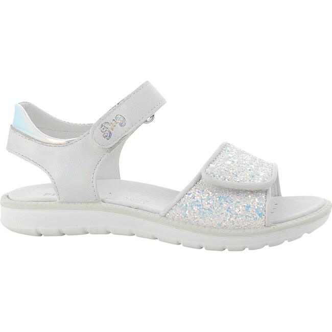 Open Toe Sandal, White Glitter - Sandals - 2