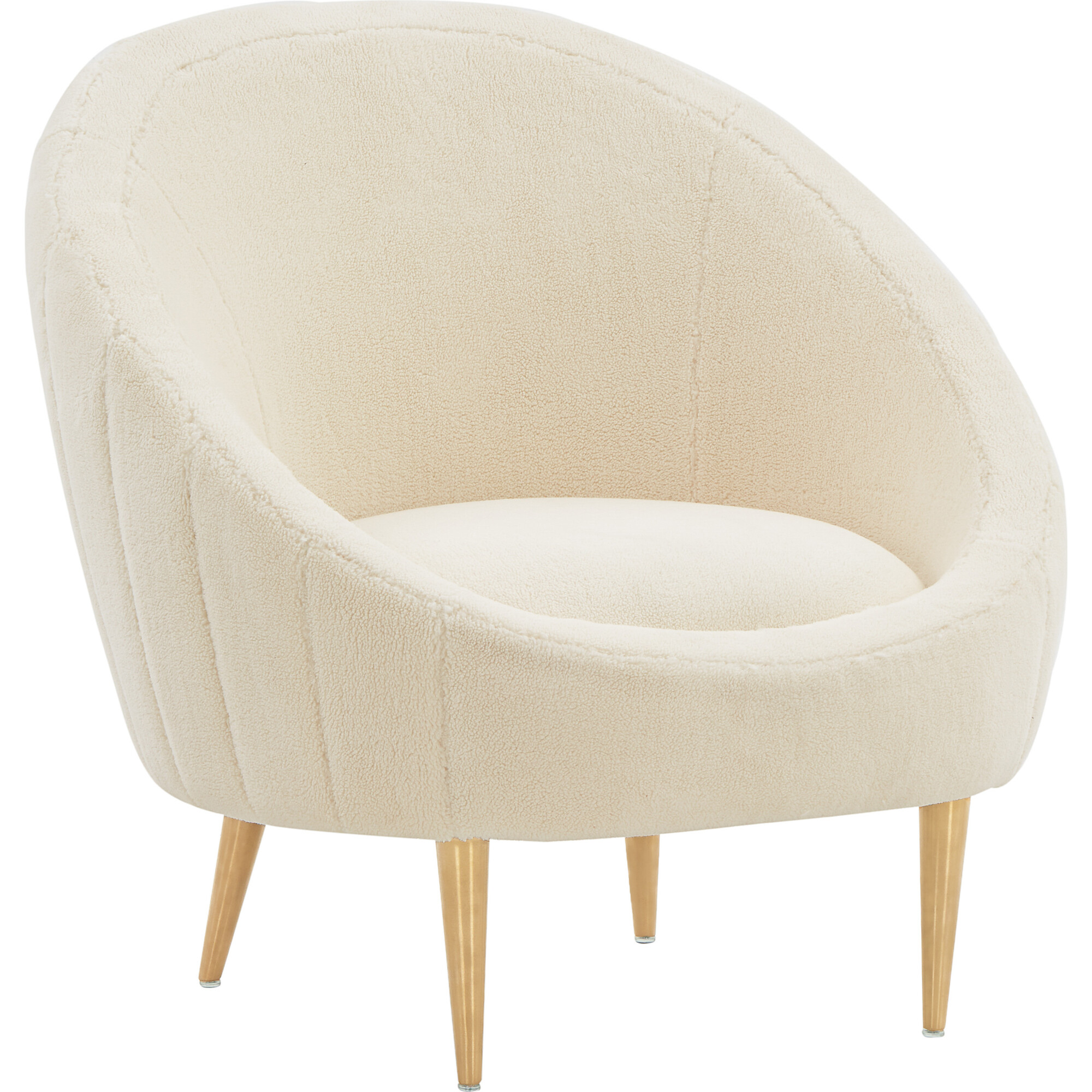 Razia Channel Tufted Tub Chair, White - Nursery Chairs - 1