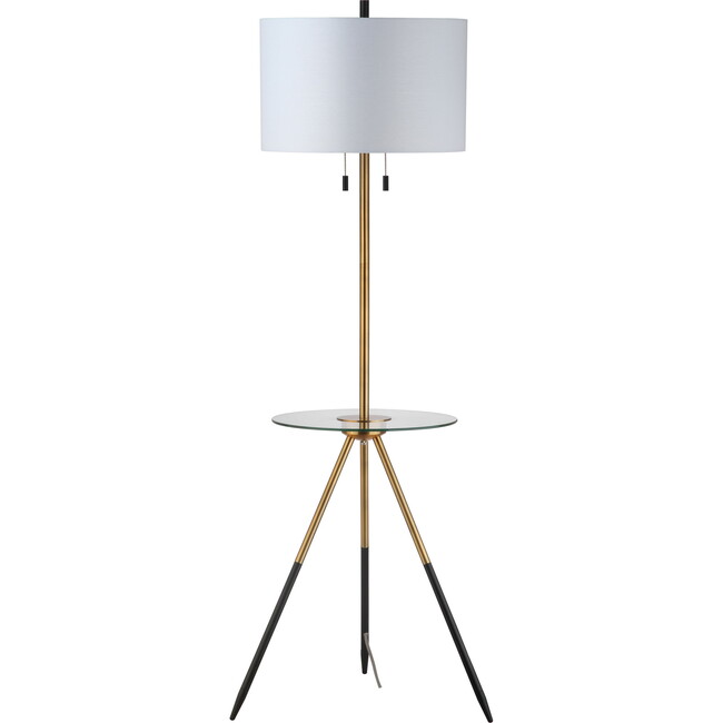 Morrison Floor Lamp Side Table, Gold