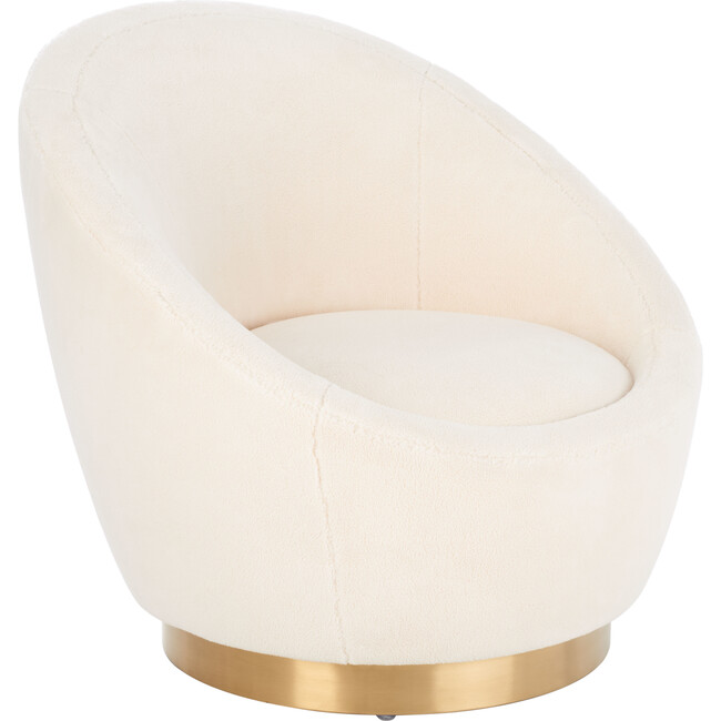 Pippa Faux Lamb Wool Swivel Chair, White