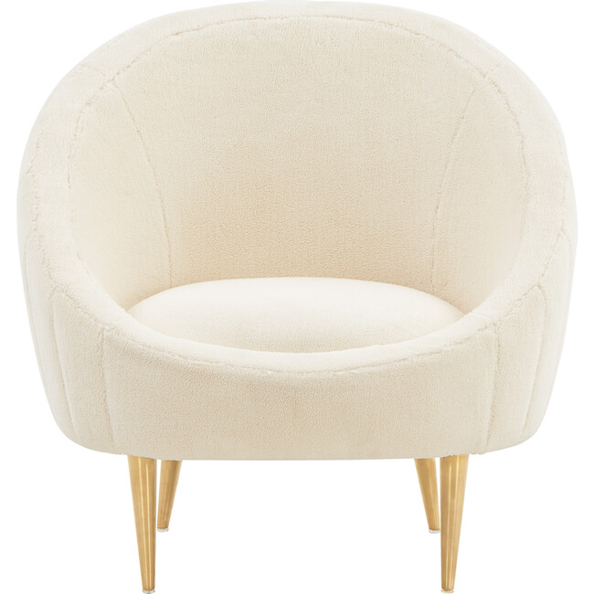 Razia Channel Tufted Tub Chair, White - Nursery Chairs - 3