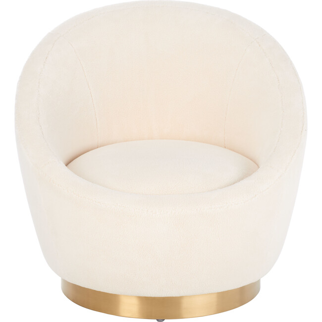 Pippa Faux Lamb Wool Swivel Chair, White - Nursery Chairs - 3