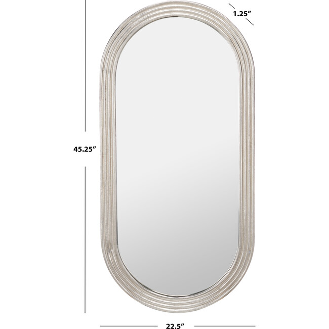 Shania Oval Silver Mirror, Silver - Mirrors - 4