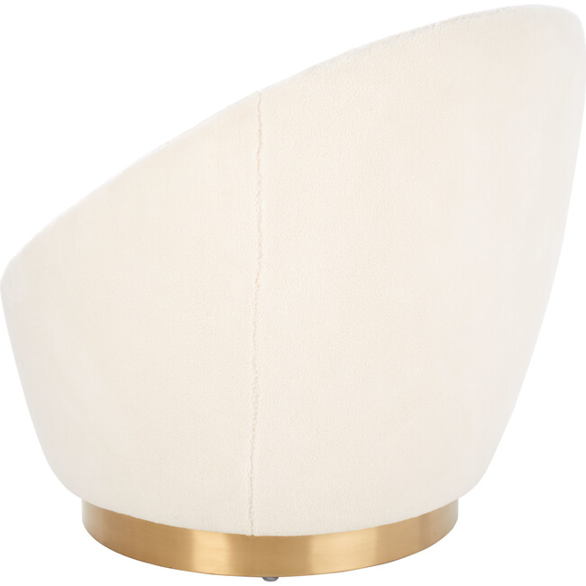 Pippa Faux Lamb Wool Swivel Chair, White - Nursery Chairs - 4
