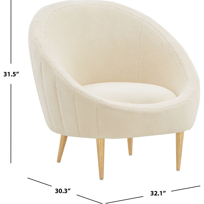 Razia Channel Tufted Tub Chair, White - Nursery Chairs - 5