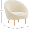 Razia Channel Tufted Tub Chair, White - Nursery Chairs - 5