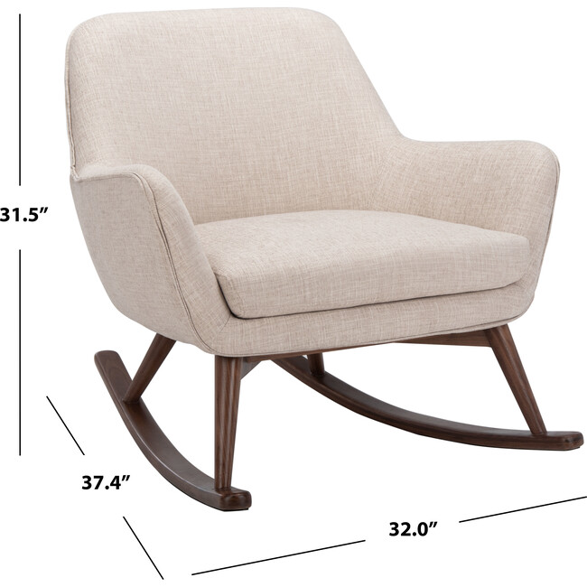Mack Mid Century Rocking Chair, Beige - Nursery Chairs - 7