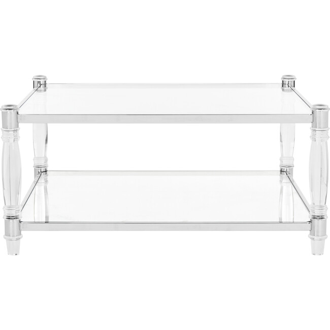 Isabelle Acrylic Coffee Table, Silver - Accent Tables - 1