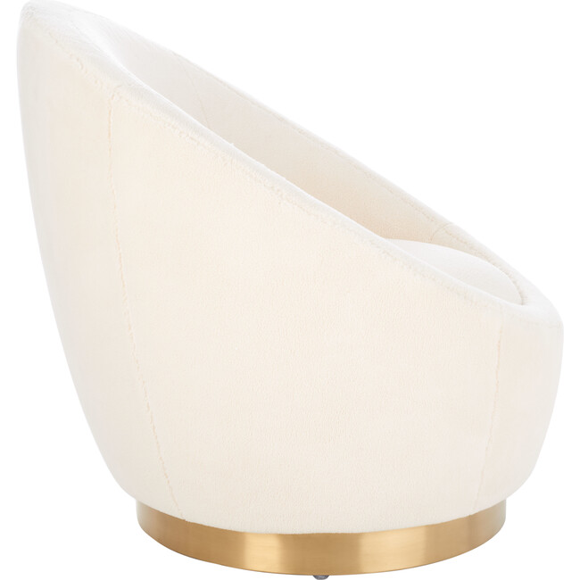 Pippa Faux Lamb Wool Swivel Chair, White - Nursery Chairs - 6