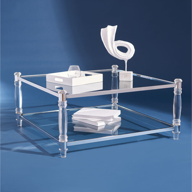 Isabelle Acrylic Coffee Table, Silver