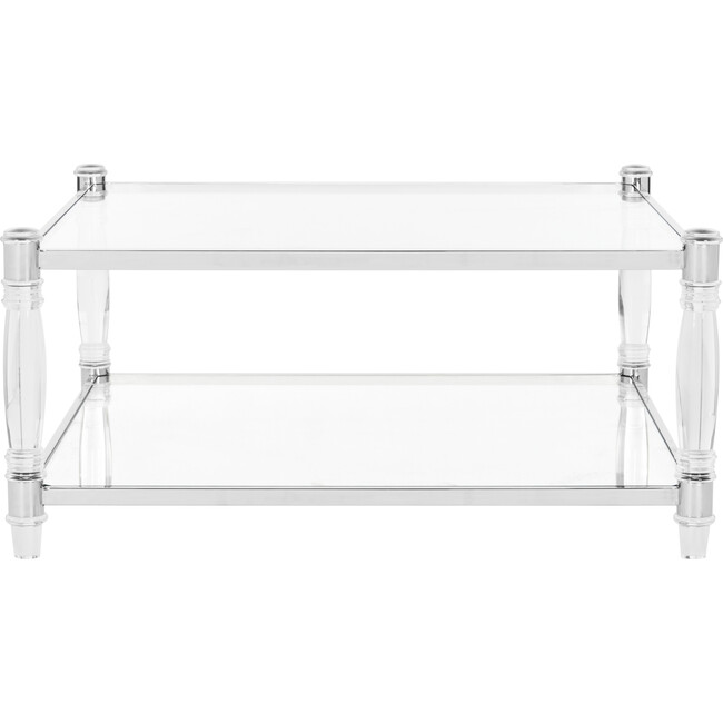 Isabelle Acrylic Coffee Table, Silver - Accent Tables - 3