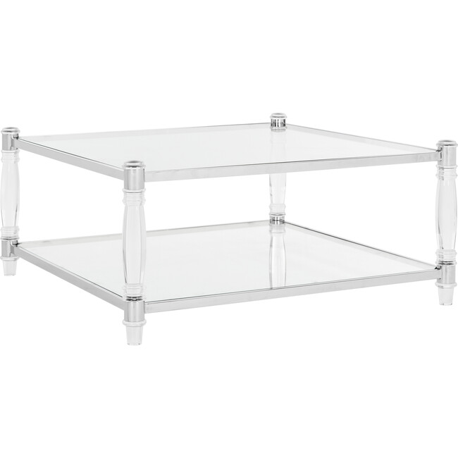 Isabelle Acrylic Coffee Table, Silver - Accent Tables - 4