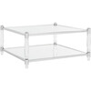 Isabelle Acrylic Coffee Table, Silver - Accent Tables - 4 - thumbnail