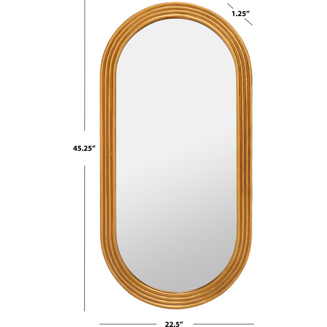 Jeanelle Oval Gold Mirror, Gold - Mirrors - 4
