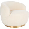 Flynn Faux Lamb Wool Swivel Chair, White - Nursery Chairs - 1 - thumbnail