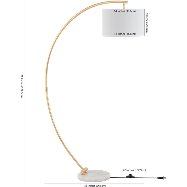 Madigan Floor Lamp, Gold - Lighting - 3