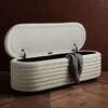 Jaymie Boucle Storage Bench, White - Storage - 3