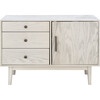 Elissa Mid-Century Small Media Stand, White - Storage - 1 - thumbnail