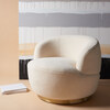 Flynn Faux Lamb Wool Swivel Chair, White - Nursery Chairs - 2