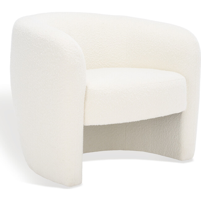 Everly Boucle Barrel Back Accent Chair, White