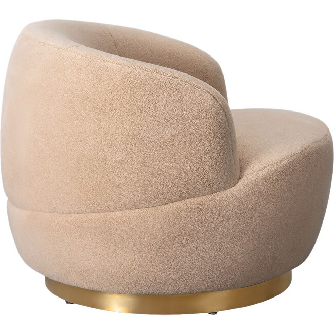 Flynn Faux Lamb Wool Swivel Chair, Tan - Nursery Chairs - 4