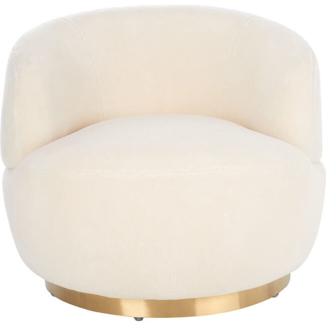 Flynn Faux Lamb Wool Swivel Chair, White - Nursery Chairs - 3