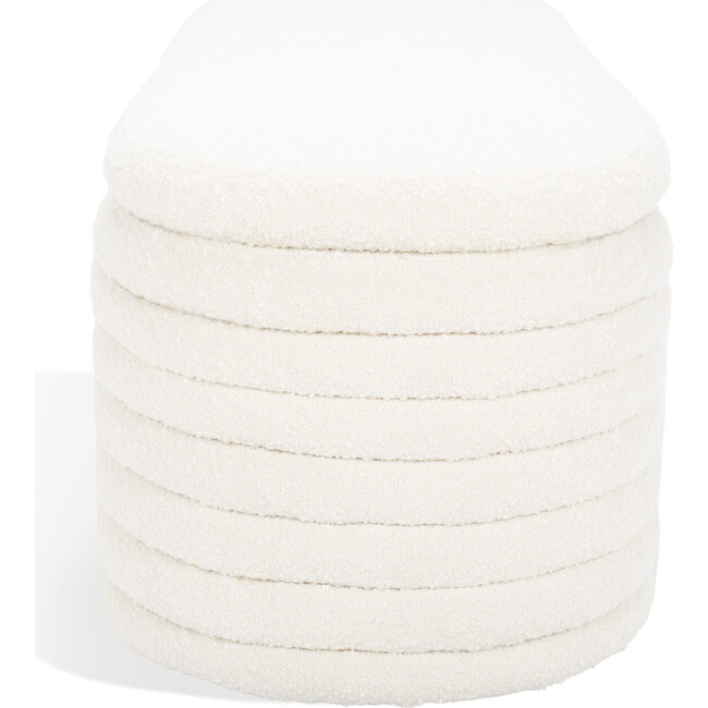 Jaymie Boucle Storage Bench, White - Storage - 5