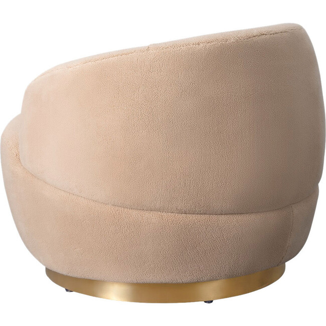 Flynn Faux Lamb Wool Swivel Chair, Tan - Nursery Chairs - 5