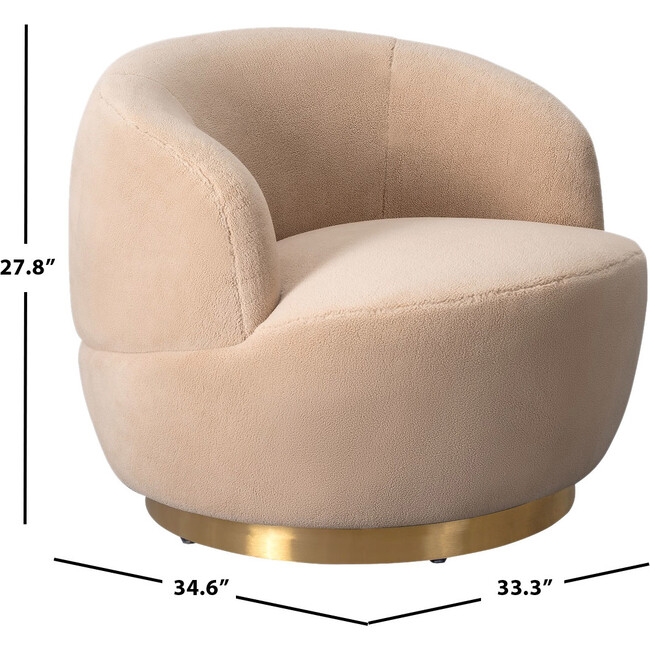 Flynn Faux Lamb Wool Swivel Chair, Tan - Nursery Chairs - 7