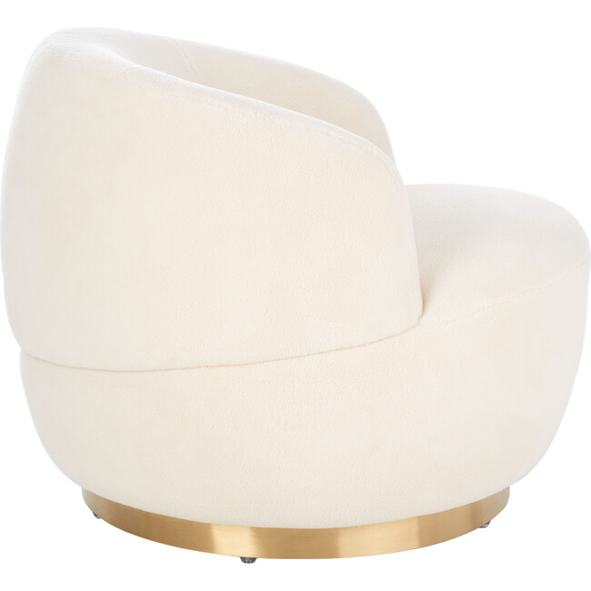 Flynn Faux Lamb Wool Swivel Chair, White - Nursery Chairs - 4