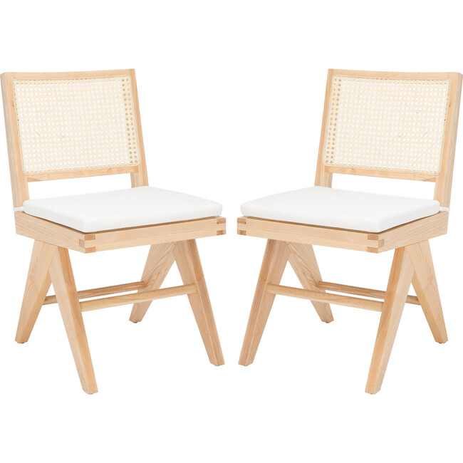 Colette Rattan Dining Chair, Set Of 2, Light Brown