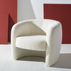 Everly Boucle Barrel Back Accent Chair, White - Nursery Chairs - 2