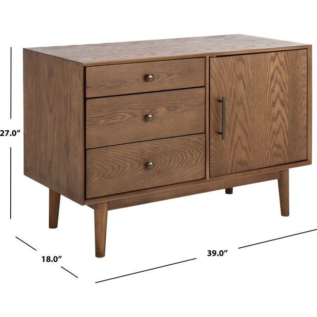 Elissa Mid-Century Small Media Stand, Brown - Storage - 5