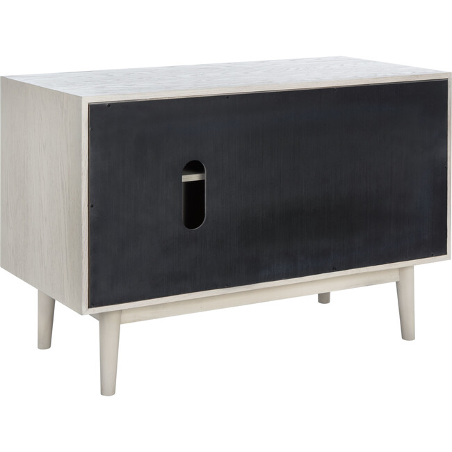 Elissa Mid-Century Small Media Stand, White - Storage - 6