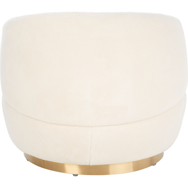 Flynn Faux Lamb Wool Swivel Chair, White - Nursery Chairs - 6